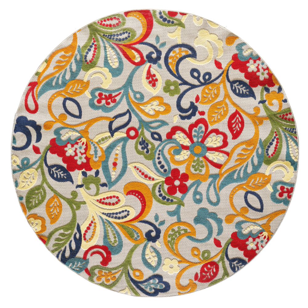 KAS CAA6929 Calla 7 Ft. 10 In. Round Rug in Ivory/Multi